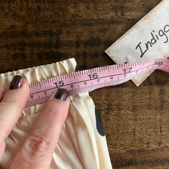 Indigo Cream and Black Polka Dot A-Line Skirt - Picture 3 of 3